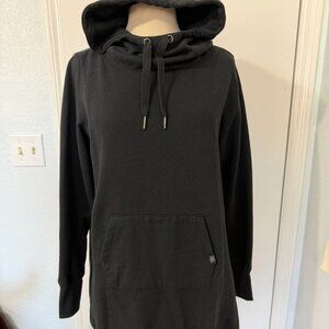 Gaiam Black Hooded Sweatshirt Dress M Cozy Athleisure Pullover
